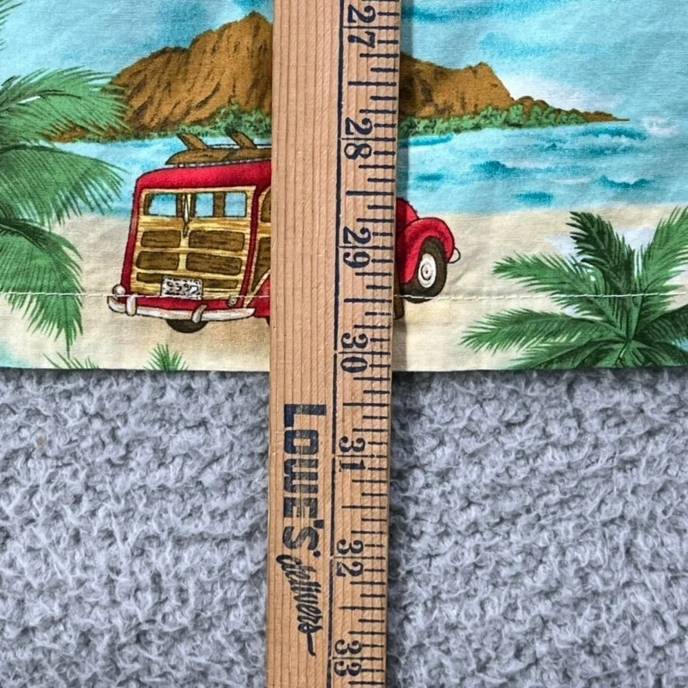 Kys Hawaiian Shirt Men XL Woody Wagon Car‎ Surf Board Tropical 100% Cotton USA